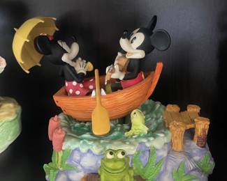 Disney Traditions Mickey & Minnie LED Love Rowboat Figurine by Jim Shore
