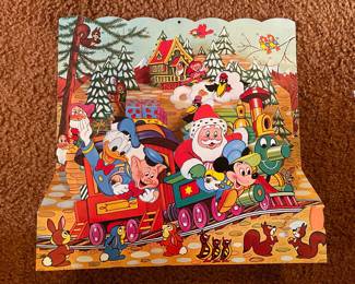 Vintage Walt Disney Productions Christmas Train Advent Calendar