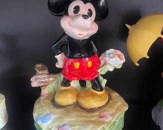 Vintage Schmid Disney Mickey Mouse Ceramic Music Box