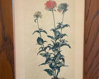 Jacopo Ligozzi Botanical Print Triptych Mirror