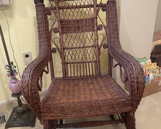 Vintage Victorian-Style Wicker Armchair