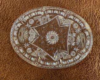 Vintage Pressed Glass Oval Platter