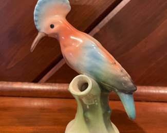 Vintage Hoopoe Bird Figurine Vase