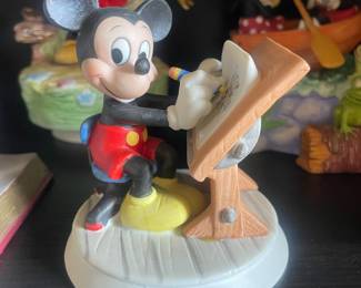 Vintage Disney Mickey Mouse 'Self Portrait' Sketch Artist Figurine