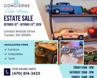 Tucker Estate Sale By Concierge Estate Services lavista Woods