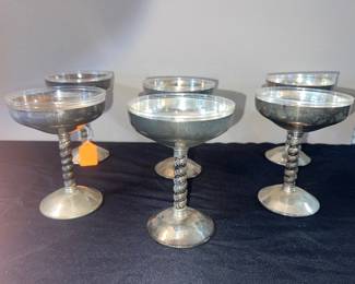 vintage silver-plated champagne coupes or oyster cocktail goblets