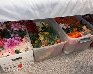 artificial silk and faux flowers