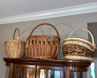 Vintage woven wicker baskets