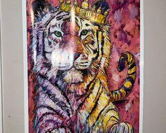 "Red Stick King", a tiger painting by New Orleans artist Becky Fos