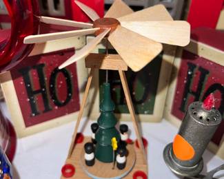 vintage German wooden Christmas pyramid candle carousel