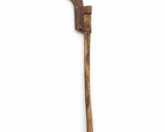 117 AntiqueWPAStyleBrushAxeBillhookwithWoodHandle
