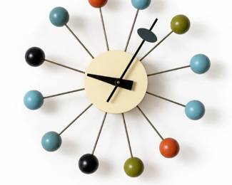 10 GeorgeNelsonStyleMidCenturyBallWallClock