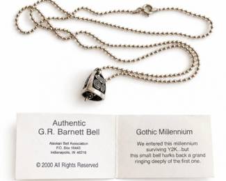 48 GRBarnettGothicMillenniumSterlingBellNecklace11g
