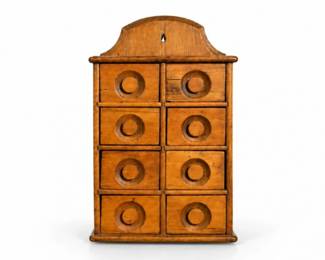 67 Antique8DrawerWoodenSpiceCabinetWallChest