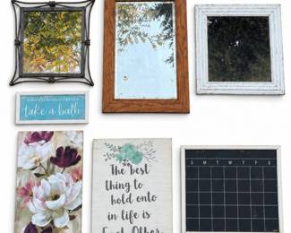 127 MixedWallMirrorsDecorativeSignsCalendarLot
