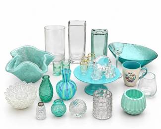 120 LargeAquaBlueClearGlassHomeDcorCollection