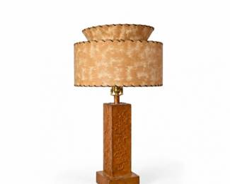 9 RareVintageArtsCraftsCopperLampwithFiberglassShade