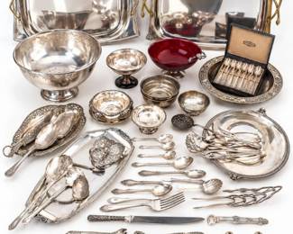 95 VintageSilverplateServingWareFlatwareLot