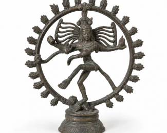 35 AntiqueBronzeShivaNatarajaDancingSculpture