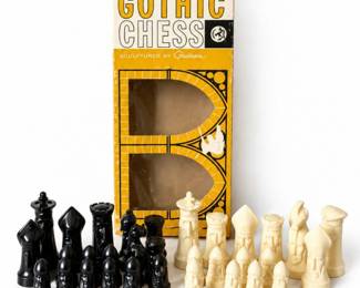 53 VintageGanineGothicChessSetinOriginalBox