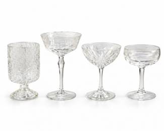 124 VintageMixedCrystalTexturedGlasswareLot28Pc