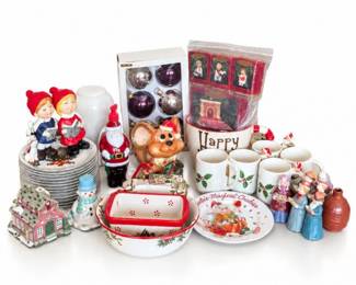101 VintageChristmasDinnerwareHolidayDcorLot