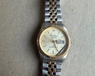 Philip Persio 3 ATM Water-Proof Gold & Silver Tone Quartz Watch