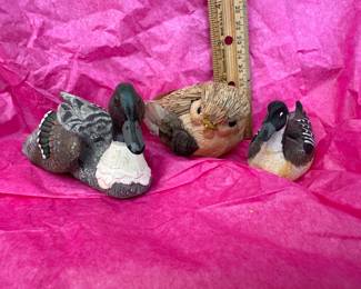 Miniature Ceramic Duck Figurine Trio