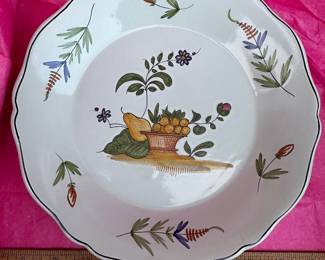 French Hand-Painted Décoré Main à Chartres Porcelain Plate $8.00
