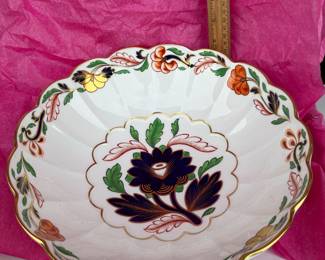 Royal Worcester 1964 Floral Porcelain Fluted Bowl