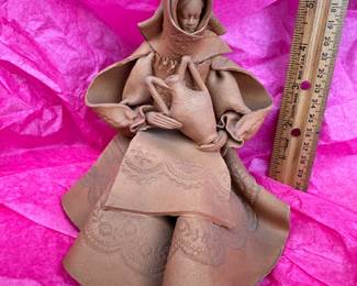 P. Serra Olbia Italy Terracotta Seated Figurine