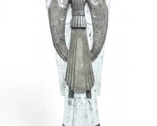 Decorative Whitewashed Metallic Taupe Angel Figurine