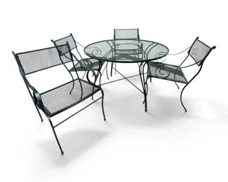 Black Metal 5 Piece Patio Set