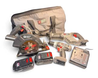 Porter Cable Tool Set w Bag Including Circular Saw, Reciprocating Saw, Drill, More