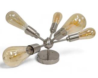 MCM Style Silver Toned Light Fixture