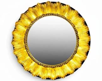 Le Soleil Round Ornate Gold Mirror