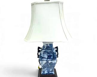 Asian Inspired Blue Table Lamp
