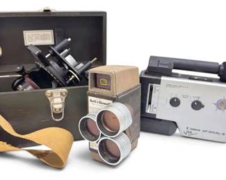 Vintage Video Cameras Compass in Carrying Case
