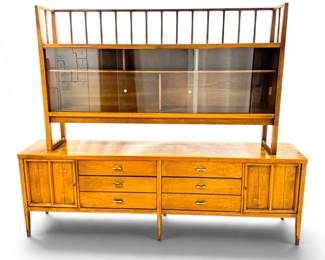 Lane MCM Tuxedo TwoPiece Credenza Hutch