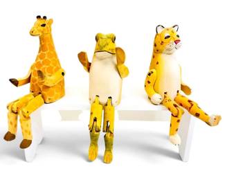 Hand Carved Wooden Animal Shelf Sitters