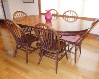 Made in USA maple pedestal dining set