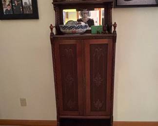 Victorian Eastlake Pedestal Washstand or Parlor Cabinet