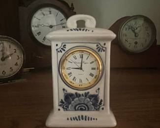 Delfts Blauw Handpainted Clock for Christiaan Huygens