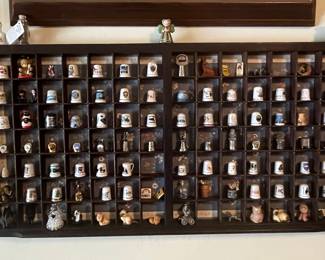 Vintage Thimble Collection with Display Case