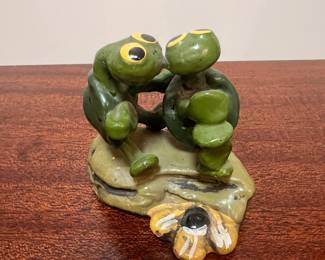 Vintage Hand-Painted Ceramic Frog Figurine