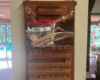 Vintage Wooden Perpetual Wall Calendar