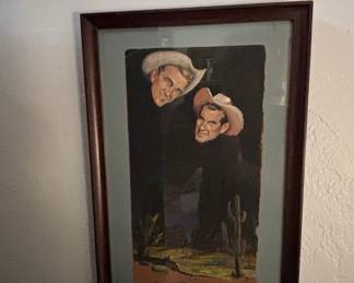 Vintage Caricature Print of John F. Kennedy and Richard Nixon