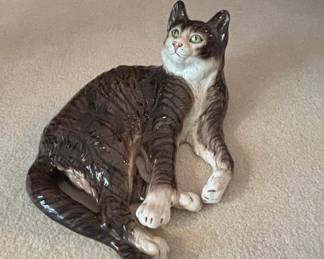 Ronzan Italian Ceramic Tabby Cat Figurine