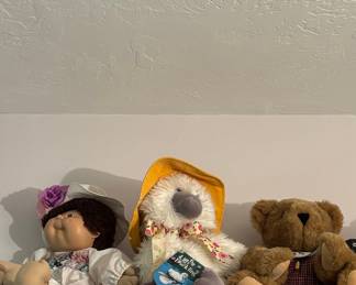 Collection of Vintage Plush and Cabbage Patch Kids Doll