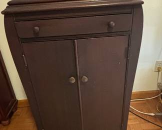 Vintage Phonograph Cabinet with Media Storage